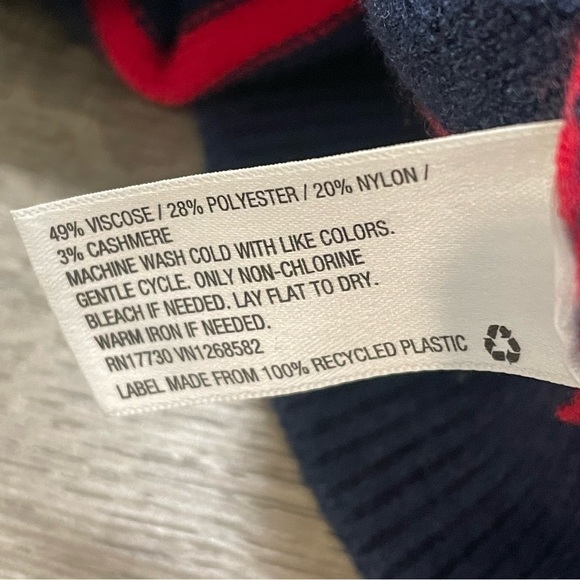 La Ligne x Target Navy Blue Red Striped Sweater Women Plus 1X Crew Neck Cashmere - Picture 7 of 8